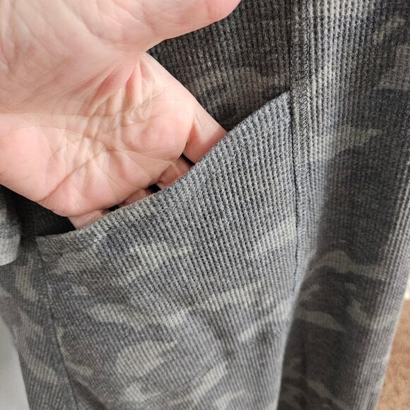 New Tribal Jeans Gray Green Camo Scoop Neck Tunic Dress 3/4 Bow Sleeves Pocket - Picture 7 of 16